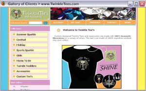 Twinkle Tees - Custom theme for selling custom shirts. 2004-2005