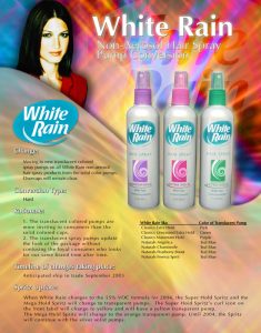 White Rain - Product catalog layout, early mockup. 2003